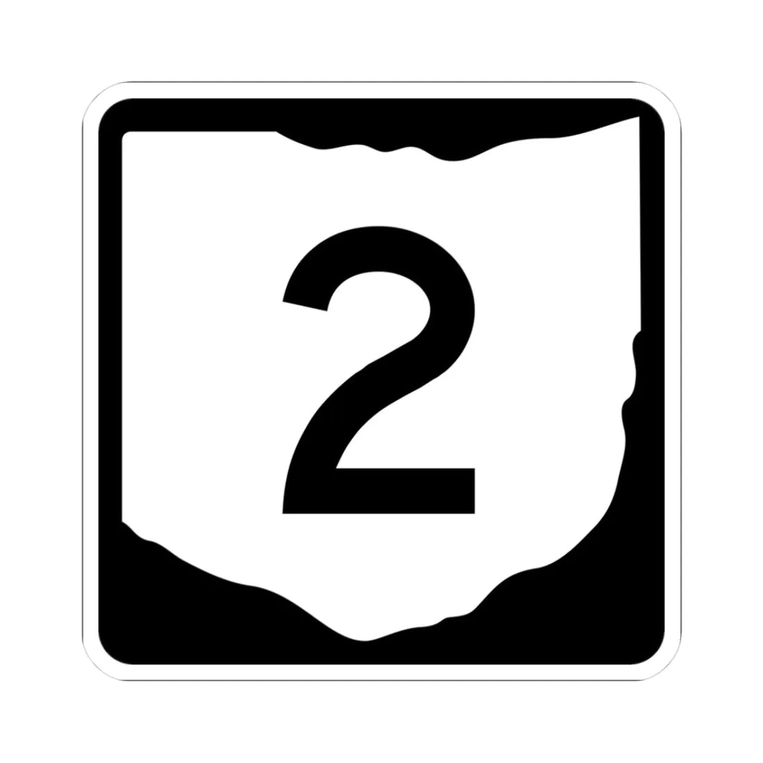OH-2 (Ohio) (Road Sign) STICKER Vinyl Kiss-Cut Decal 3 Inch White - The Sticker Space