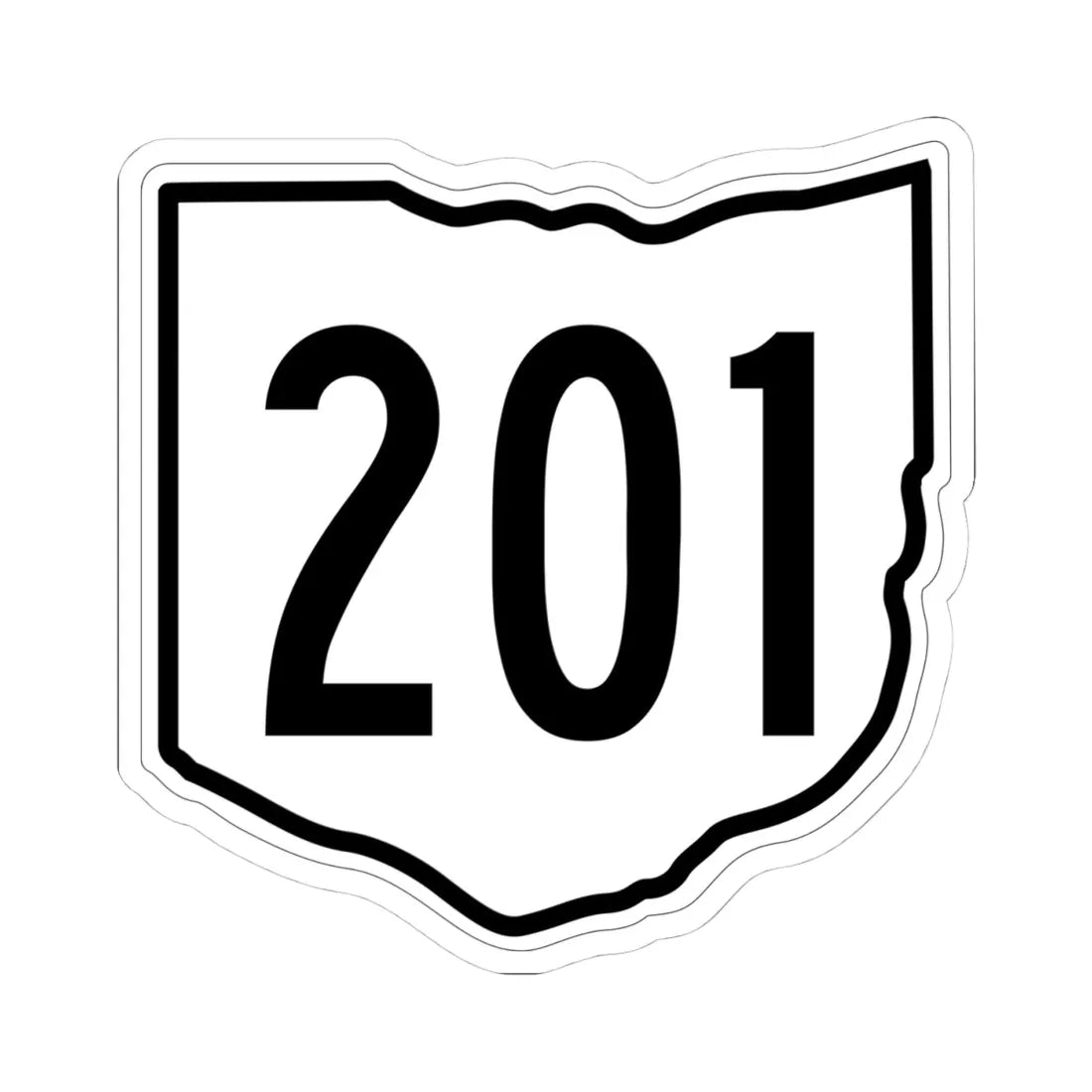 OH-201 1960 (Ohio) (Road Sign) STICKER Vinyl Kiss-Cut Decal 4 Inch White - The Sticker Space