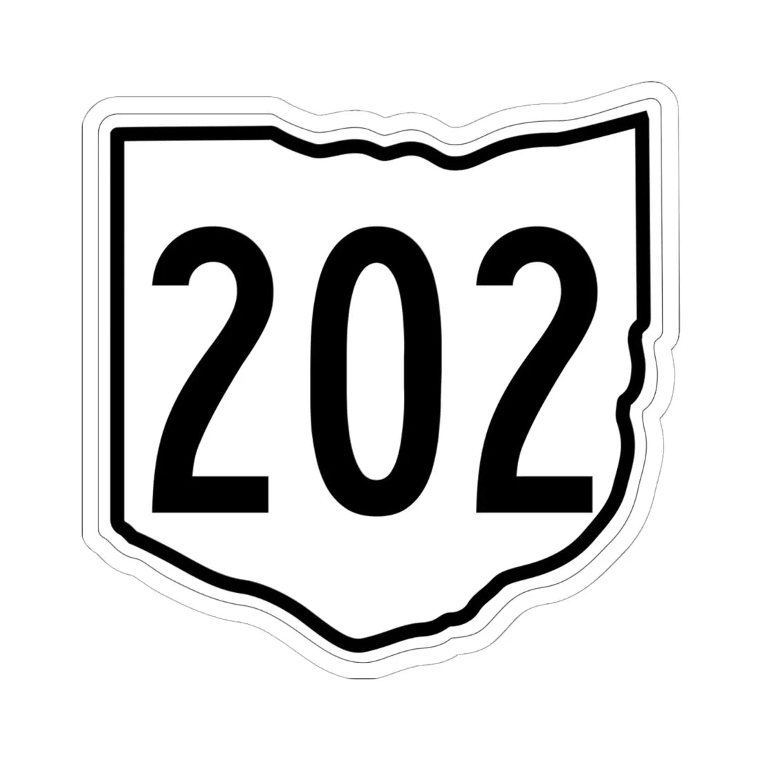 OH-202 1960 (Ohio) (Road Sign) STICKER Vinyl Kiss-Cut Decal 6 Inch White - The Sticker Space