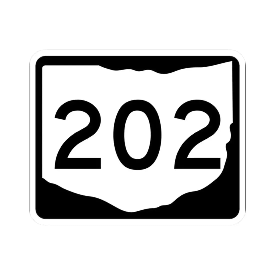 OH-202 (Ohio) (Road Sign) STICKER Vinyl Kiss-Cut Decal 2 Inch White - The Sticker Space