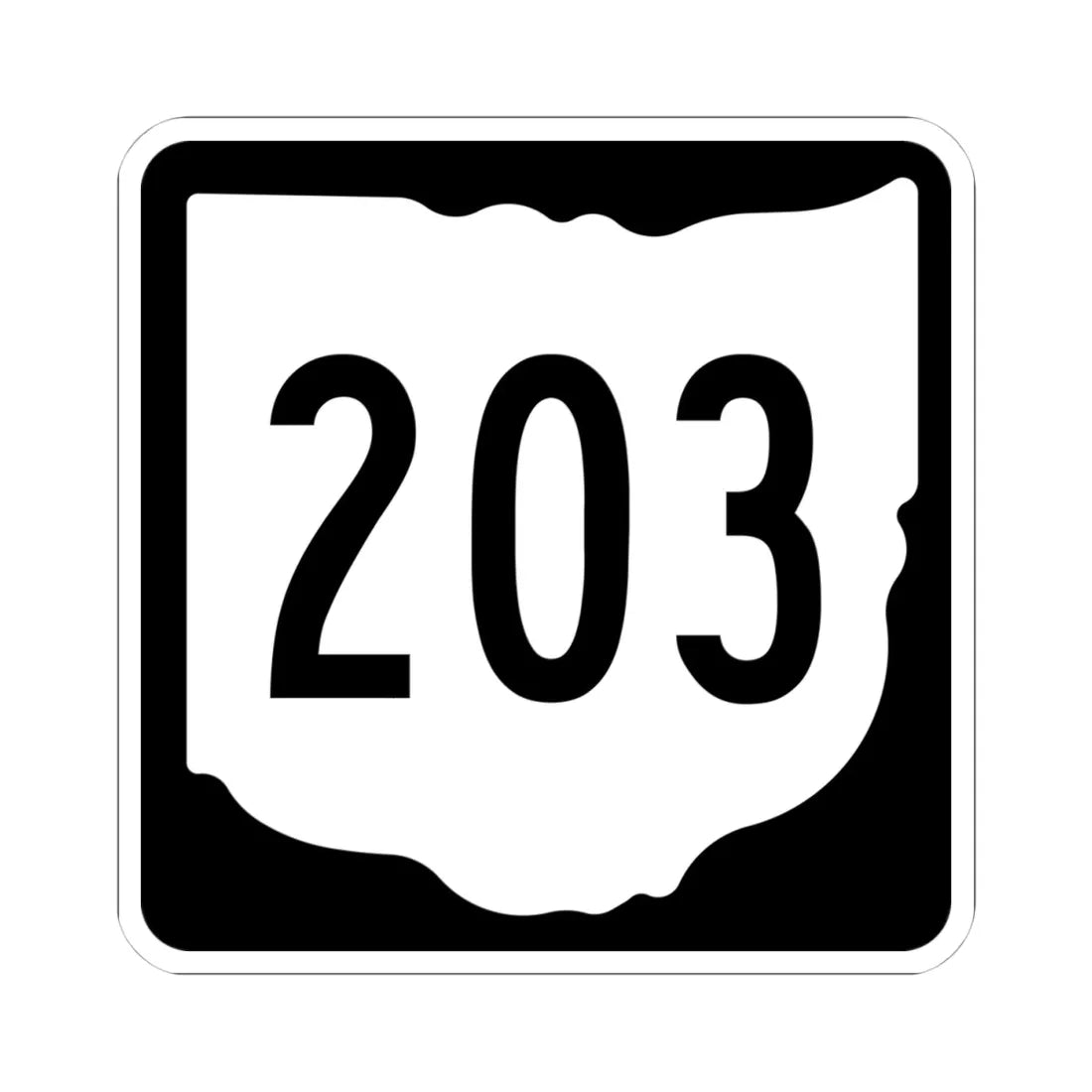 OH-203 1967 (Ohio) (Road Sign) STICKER Vinyl Kiss-Cut Decal 4 Inch White - The Sticker Space