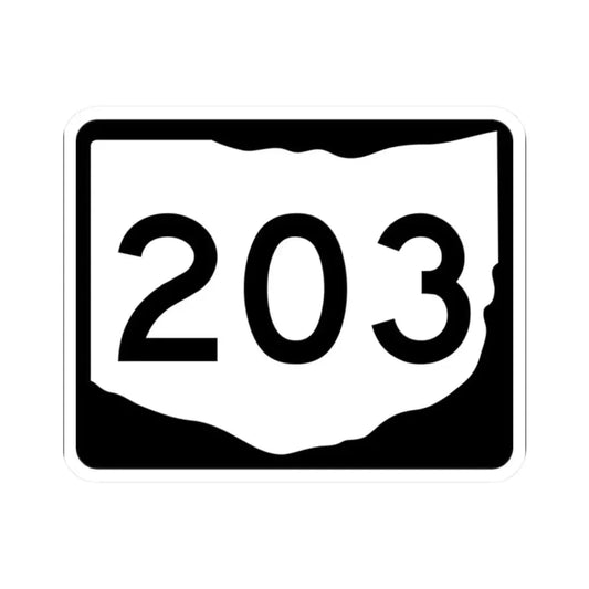 OH-203 (Ohio) (Road Sign) STICKER Vinyl Kiss-Cut Decal 2 Inch White - The Sticker Space