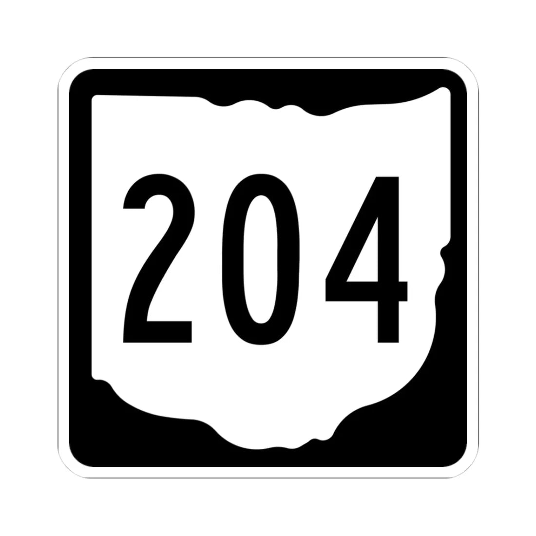 OH-204 1967 (Ohio) (Road Sign) STICKER Vinyl Kiss-Cut Decal 3 Inch White - The Sticker Space