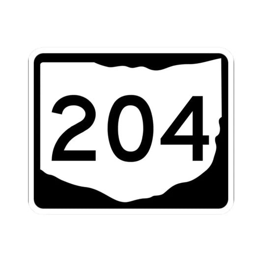 OH-204 (Ohio) (Road Sign) STICKER Vinyl Kiss-Cut Decal 2 Inch White - The Sticker Space