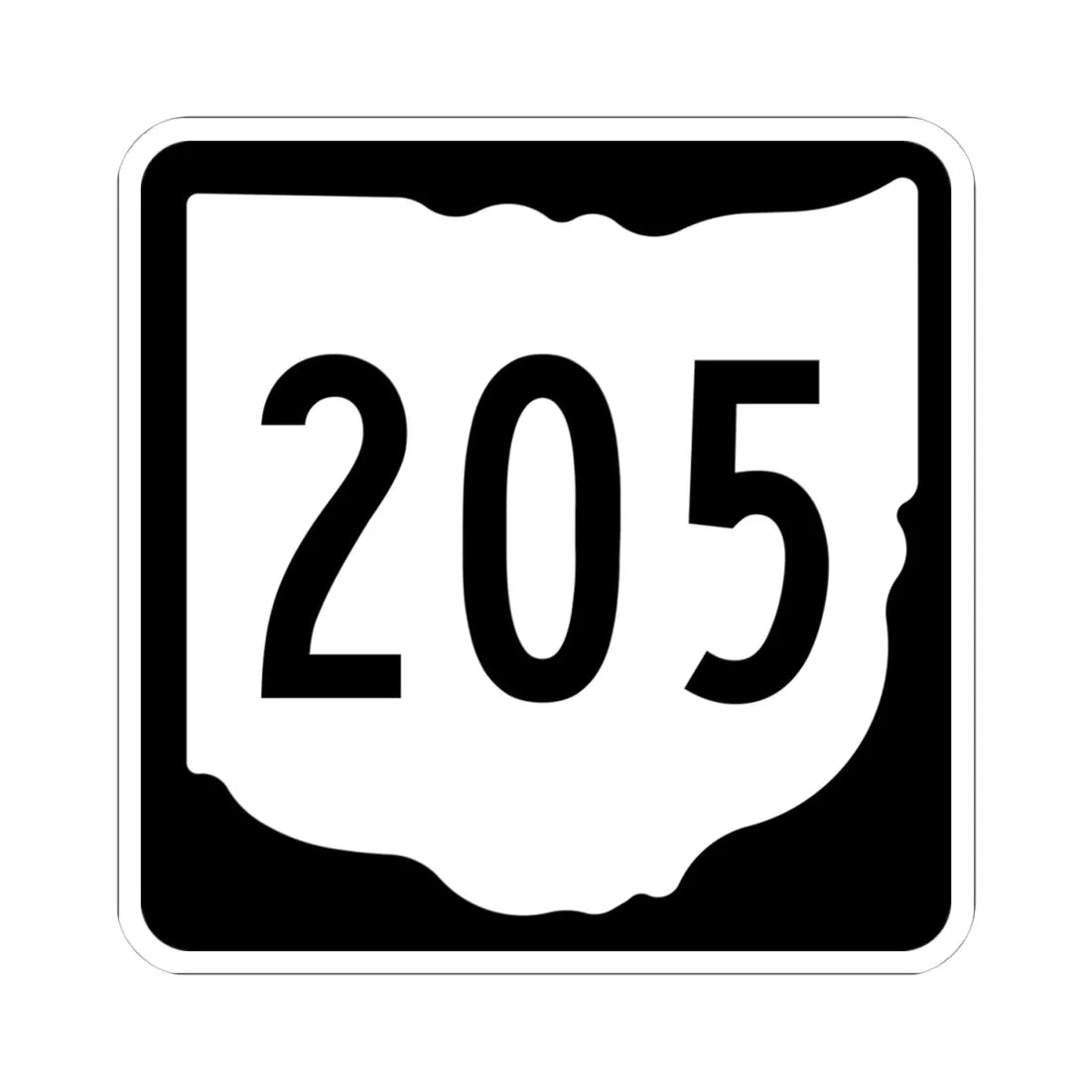 OH-205 1967 (Ohio) (Road Sign) STICKER Vinyl Kiss-Cut Decal 4 Inch White - The Sticker Space
