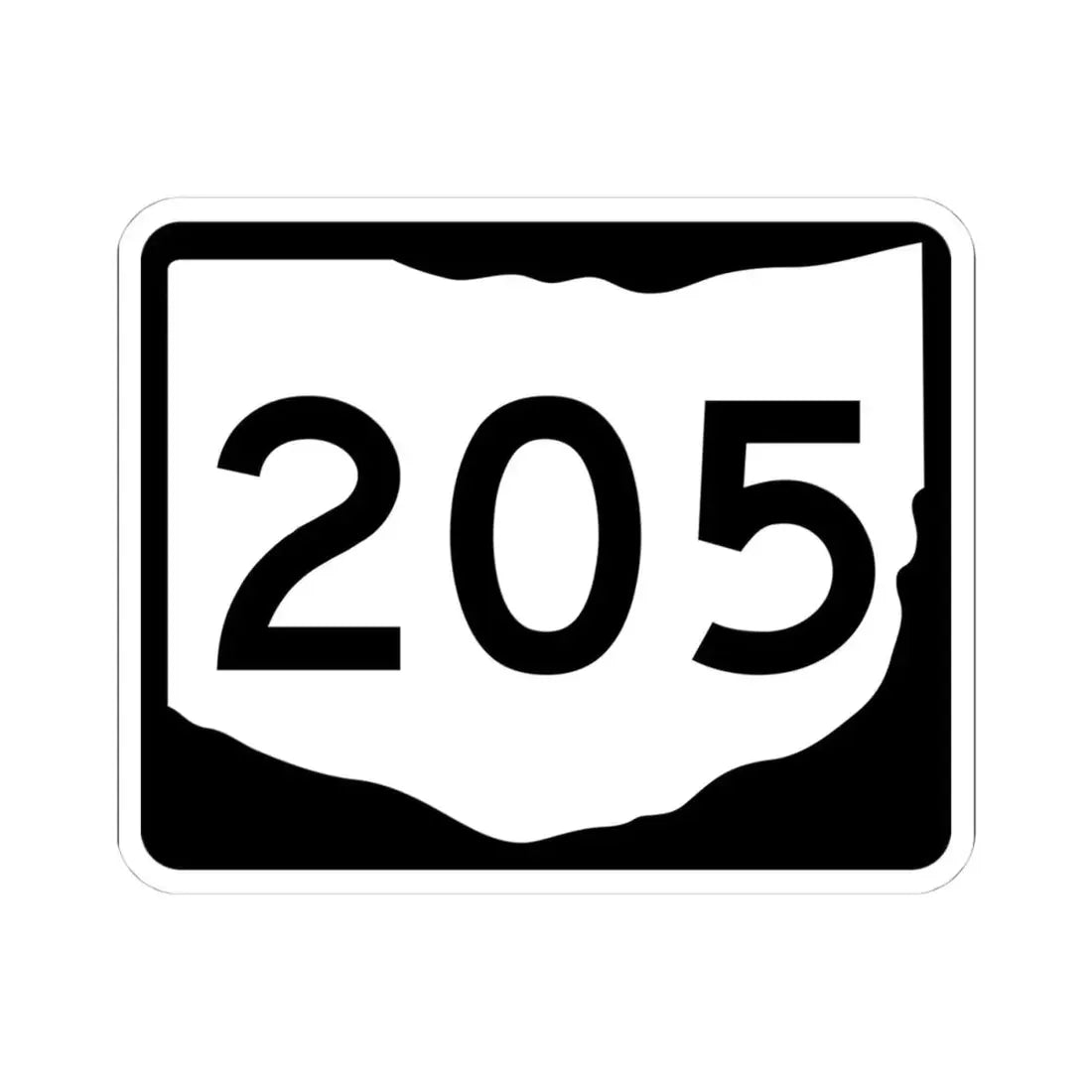 OH-205 (Ohio) (Road Sign) STICKER Vinyl Kiss-Cut Decal 4 Inch White - The Sticker Space