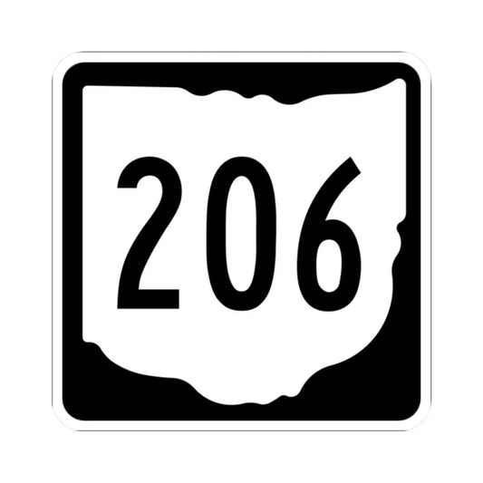 OH-206 1967 (Ohio) (Road Sign) STICKER Vinyl Kiss-Cut Decal 2 Inch White - The Sticker Space
