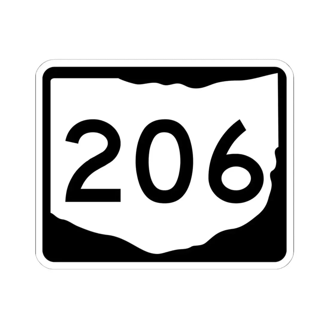 OH-206 (Ohio) (Road Sign) STICKER Vinyl Kiss-Cut Decal 6 Inch White - The Sticker Space