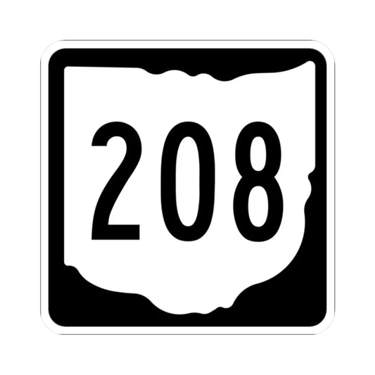 OH-208 1967 (Ohio) (Road Sign) STICKER Vinyl Kiss-Cut Decal 2 Inch White - The Sticker Space