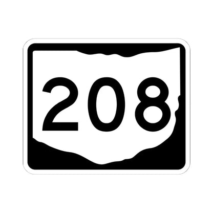 OH-208 (Ohio) (Road Sign) STICKER Vinyl Kiss-Cut Decal 6 Inch White - The Sticker Space