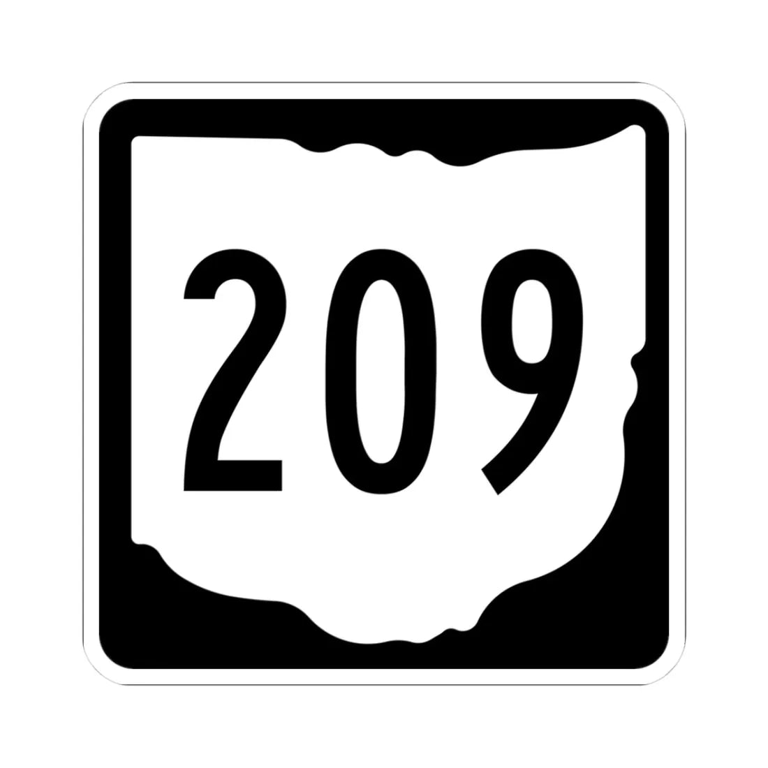 OH-209 1967 (Ohio) (Road Sign) STICKER Vinyl Kiss-Cut Decal 3 Inch White - The Sticker Space