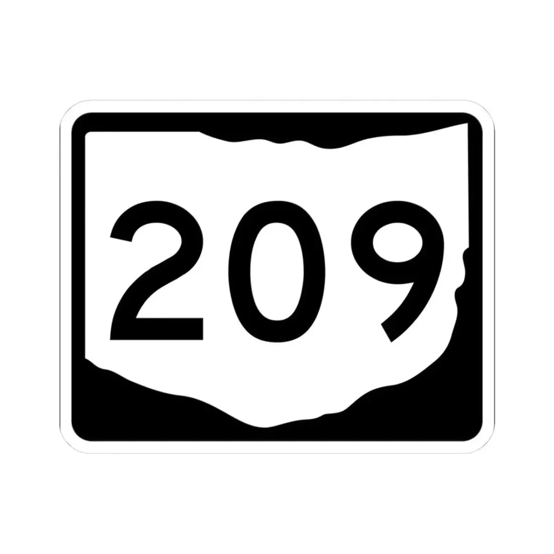 OH-209 (Ohio) (Road Sign) STICKER Vinyl Kiss-Cut Decal 3 Inch White - The Sticker Space