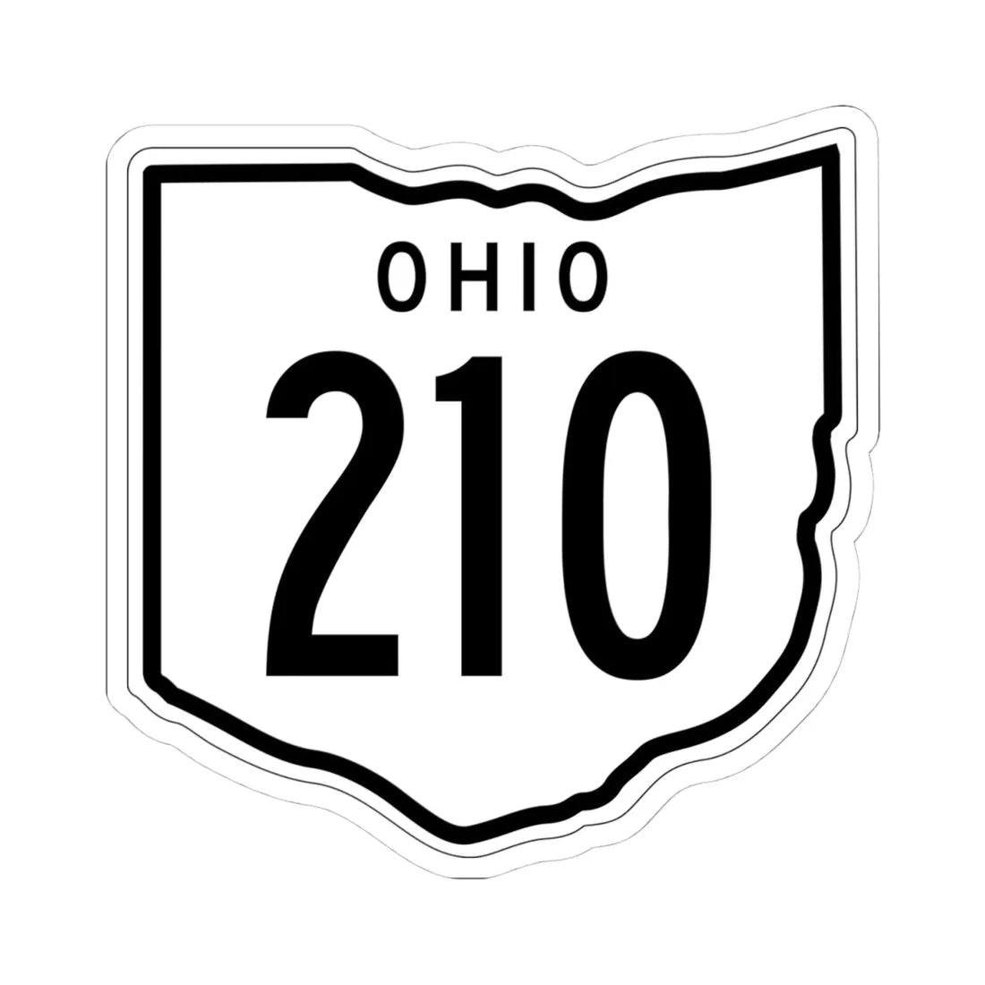 OH-210 1948 (Ohio) (Road Sign) STICKER Vinyl Kiss-Cut Decal 4 Inch White - The Sticker Space