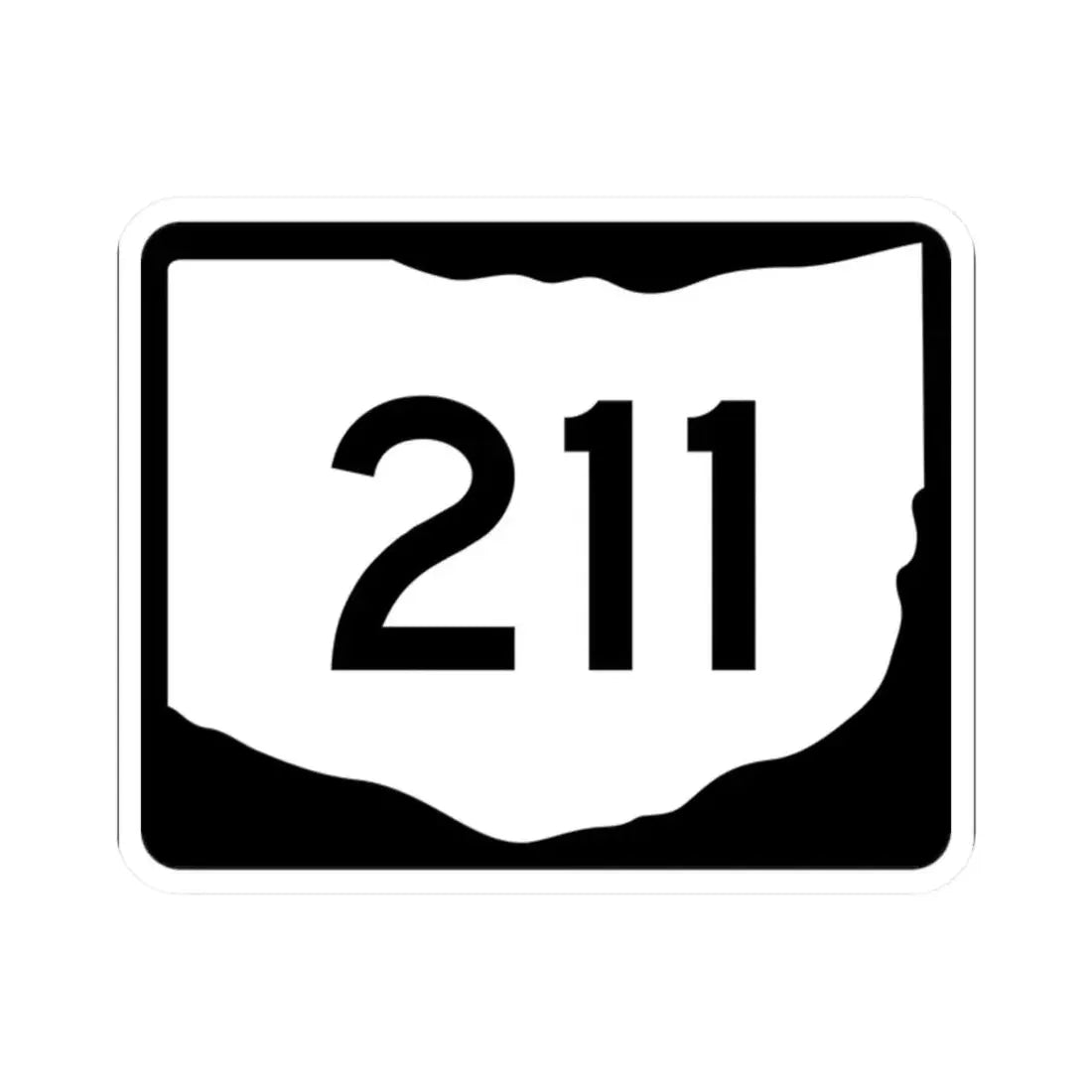 OH-211 (Ohio) (Road Sign) STICKER Vinyl Kiss-Cut Decal 2 Inch White - The Sticker Space