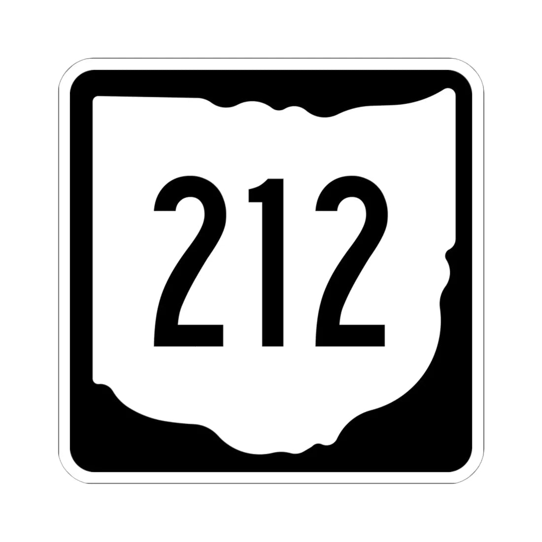 OH-212 1967 (Ohio) (Road Sign) STICKER Vinyl Kiss-Cut Decal 6 Inch White - The Sticker Space