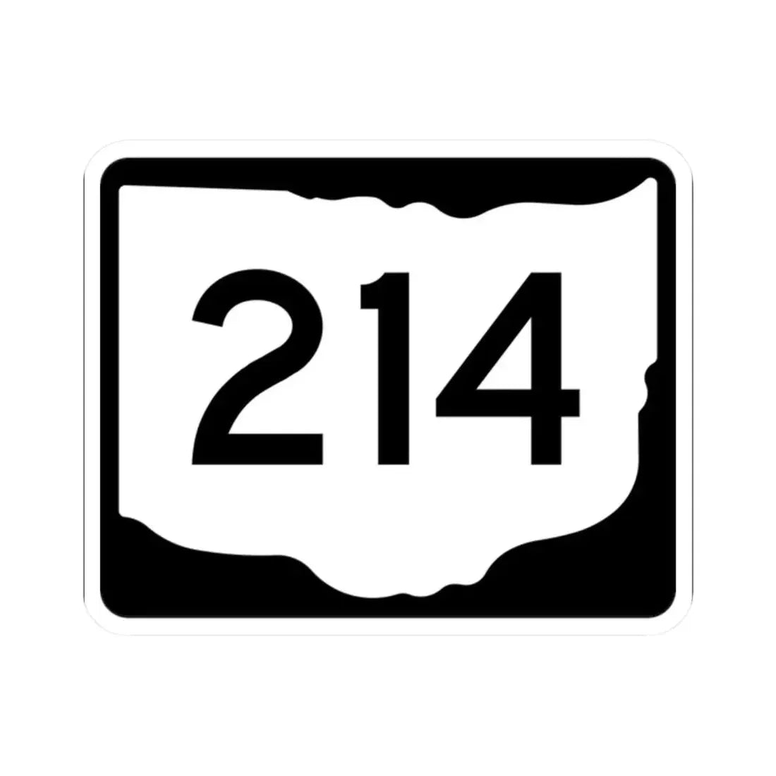 OH-214 (Ohio) (Road Sign) STICKER Vinyl Kiss-Cut Decal 2 Inch White - The Sticker Space