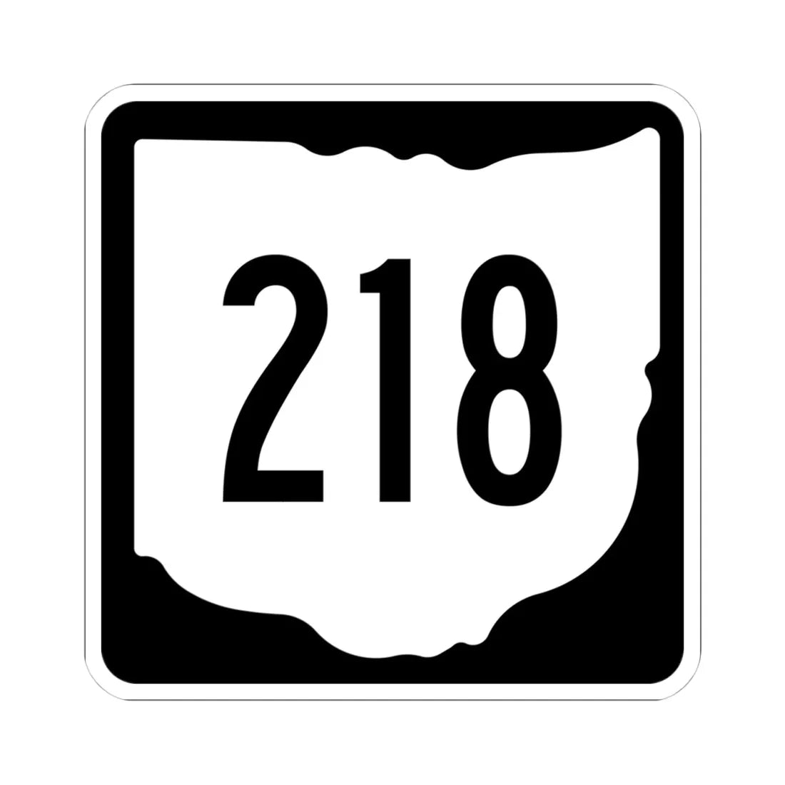 OH-218 1967 (Ohio) (Road Sign) STICKER Vinyl Kiss-Cut Decal 4 Inch White - The Sticker Space