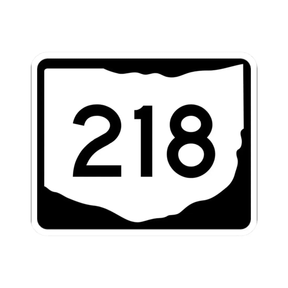 OH-218 (Ohio) (Road Sign) STICKER Vinyl Kiss-Cut Decal 2 Inch White - The Sticker Space