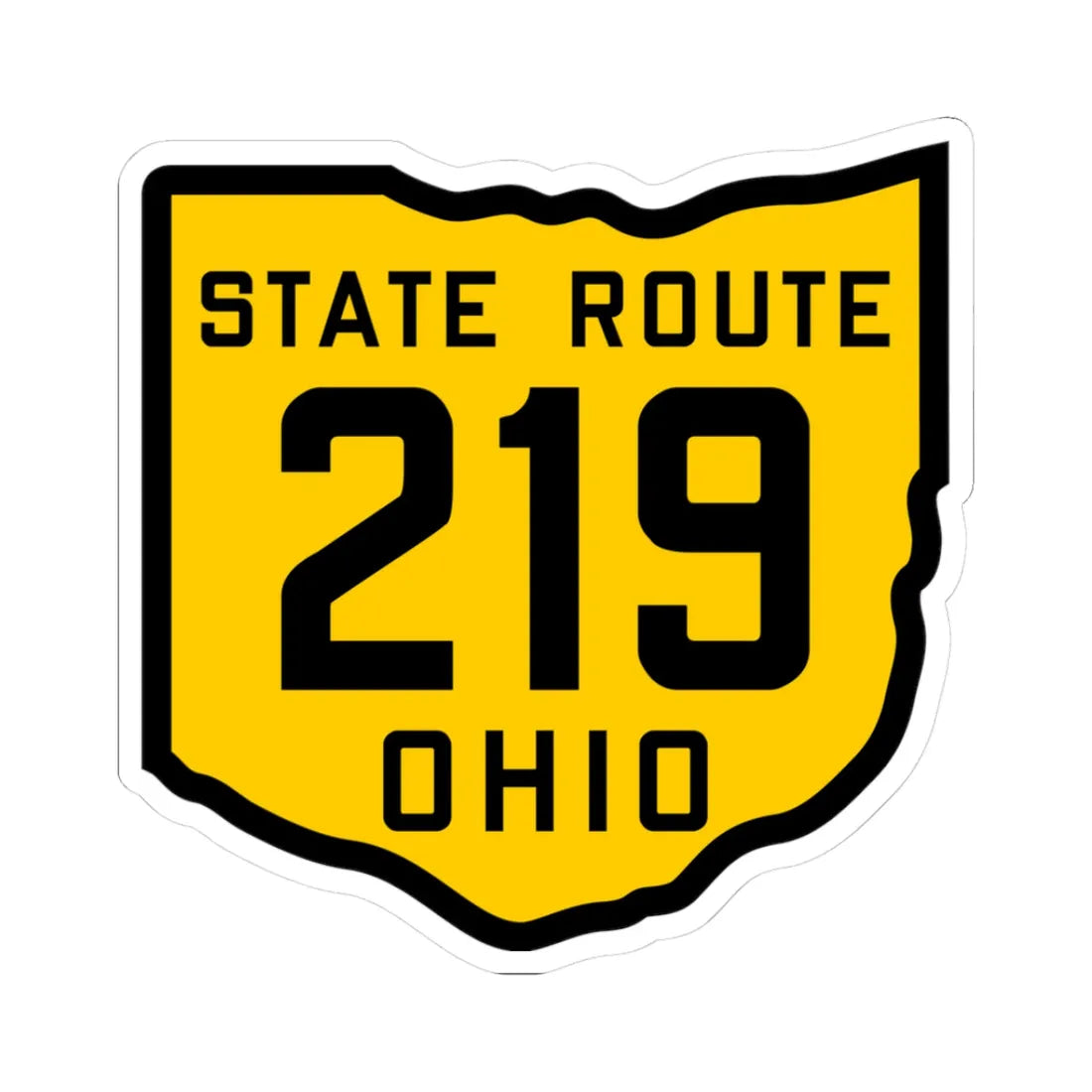 OH-219 1920 (Ohio) (Road Sign) STICKER Vinyl Kiss-Cut Decal 3 Inch White - The Sticker Space