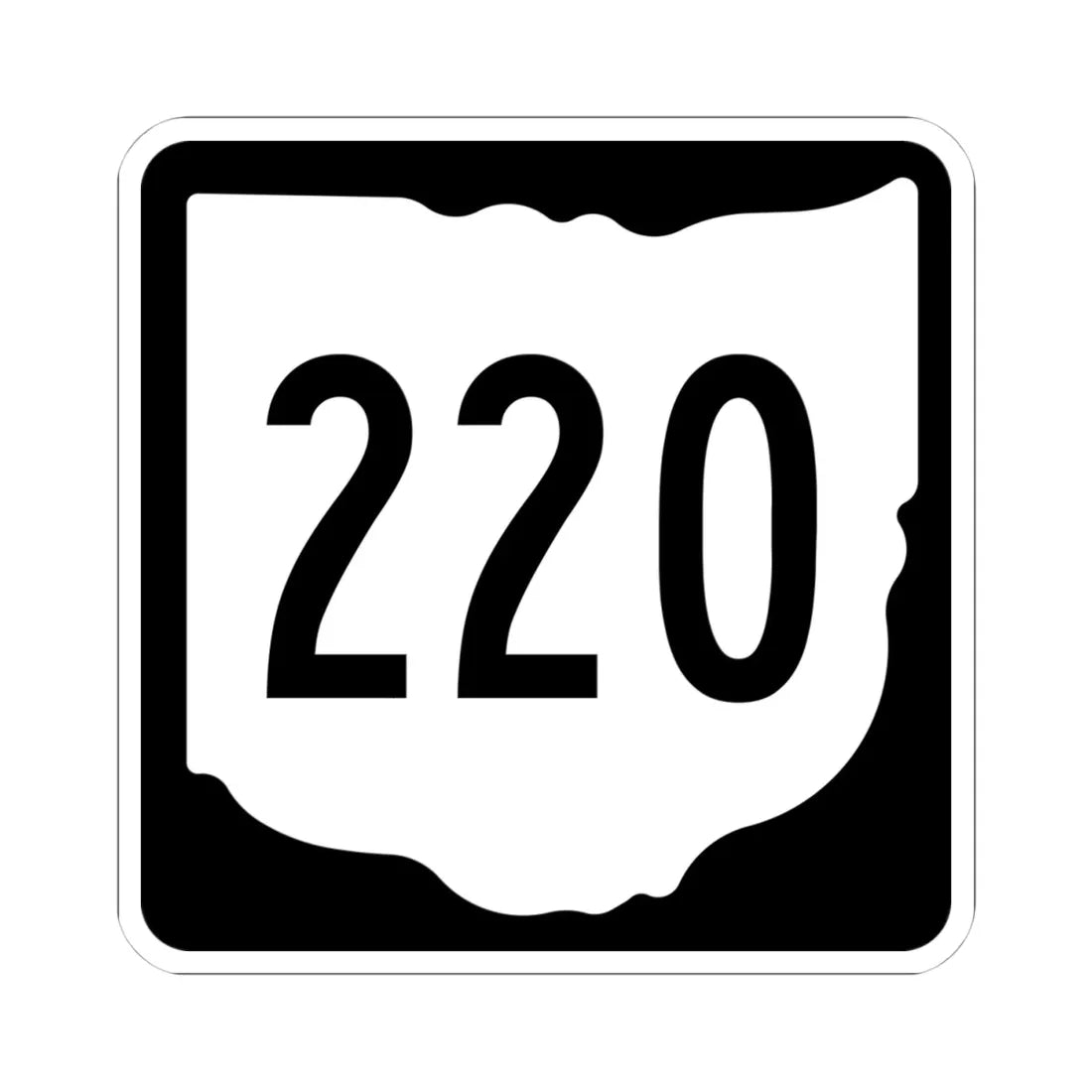 OH-220 1967 (Ohio) (Road Sign) STICKER Vinyl Kiss-Cut Decal 4 Inch White - The Sticker Space