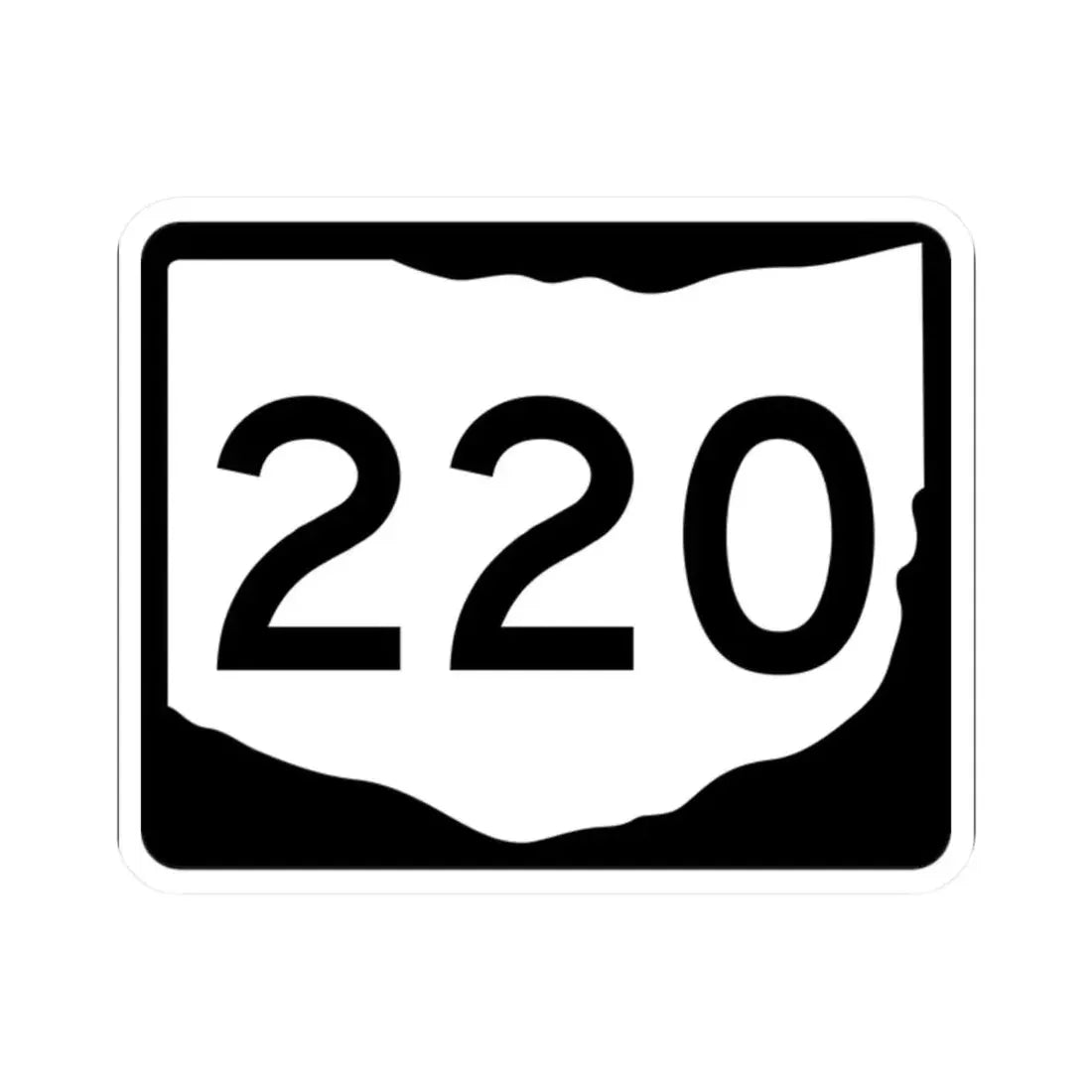 OH-220 (Ohio) (Road Sign) STICKER Vinyl Kiss-Cut Decal 2 Inch White - The Sticker Space