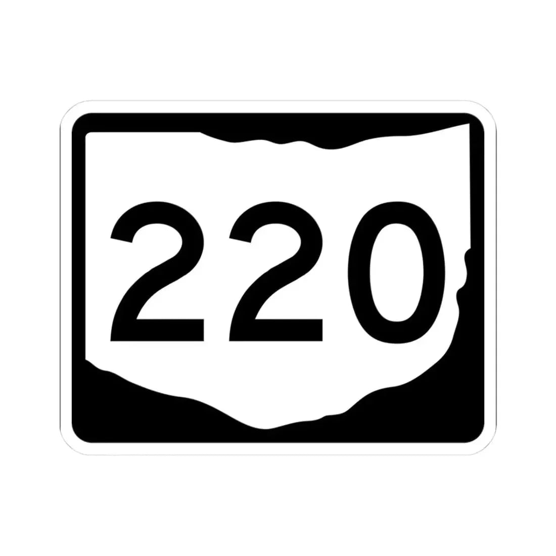 OH-220 (Ohio) (Road Sign) STICKER Vinyl Kiss-Cut Decal 3 Inch White - The Sticker Space