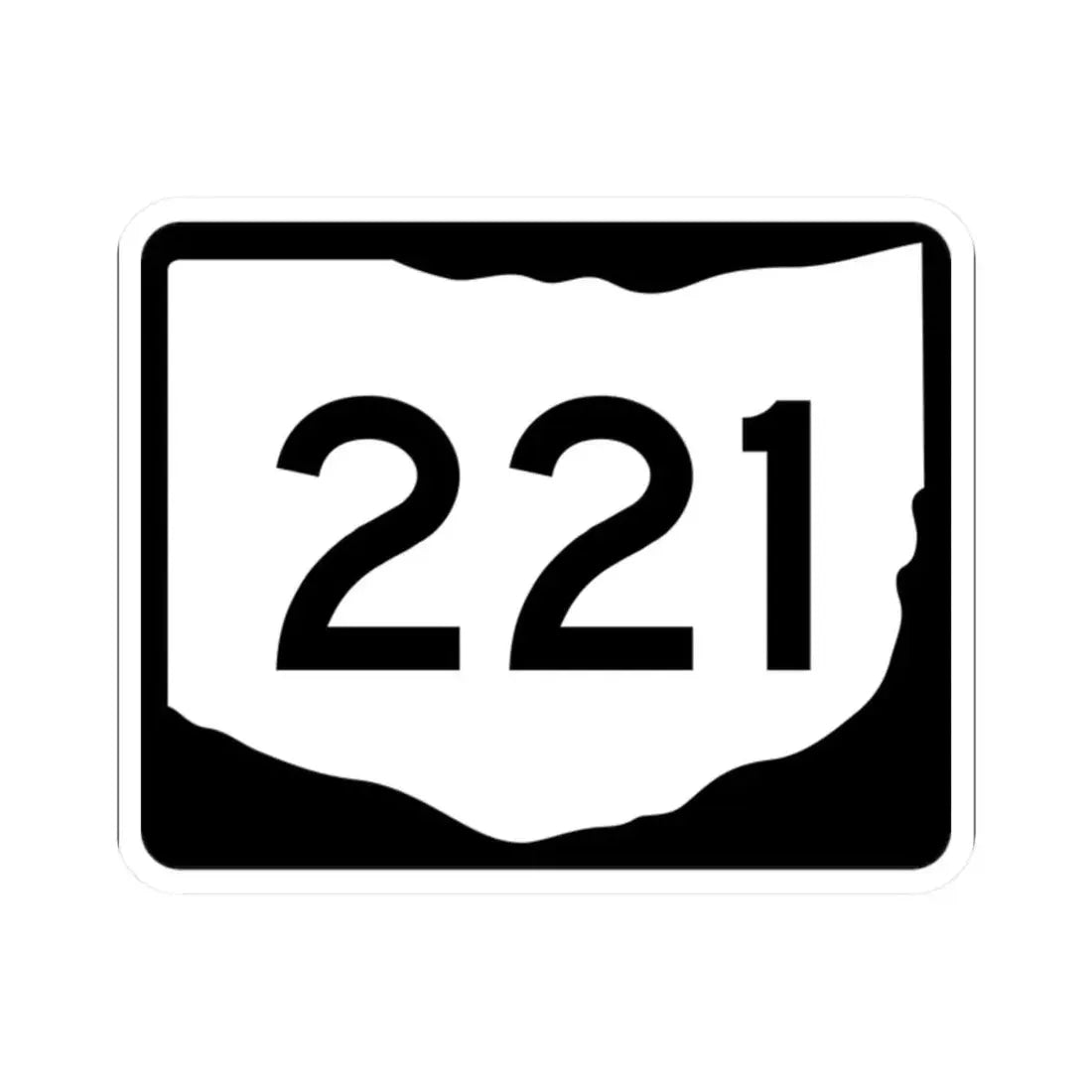 OH-221 (Ohio) (Road Sign) STICKER Vinyl Kiss-Cut Decal 2 Inch White - The Sticker Space