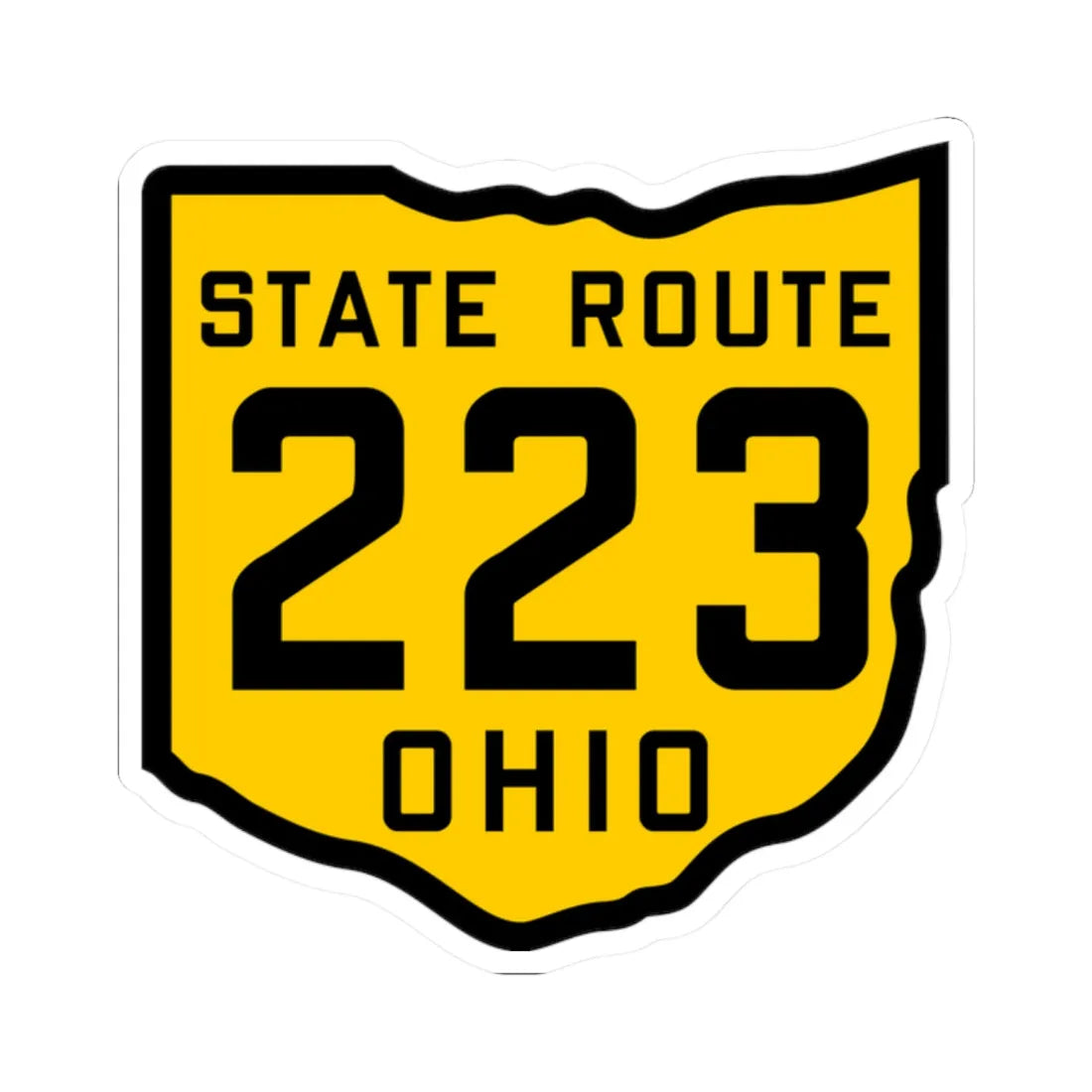 OH-223 1920 (Ohio) (Road Sign) STICKER Vinyl Kiss-Cut Decal 2 Inch White - The Sticker Space