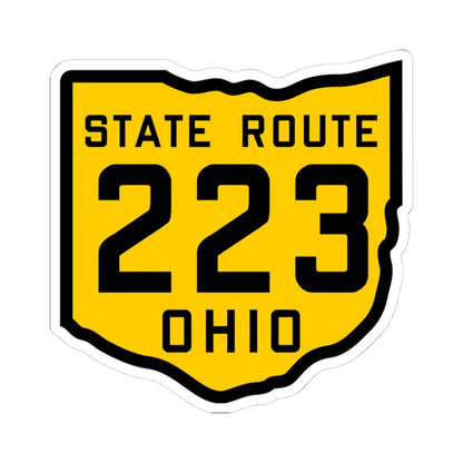 OH-223 1920 (Ohio) (Road Sign) STICKER Vinyl Kiss-Cut Decal 4 Inch White - The Sticker Space