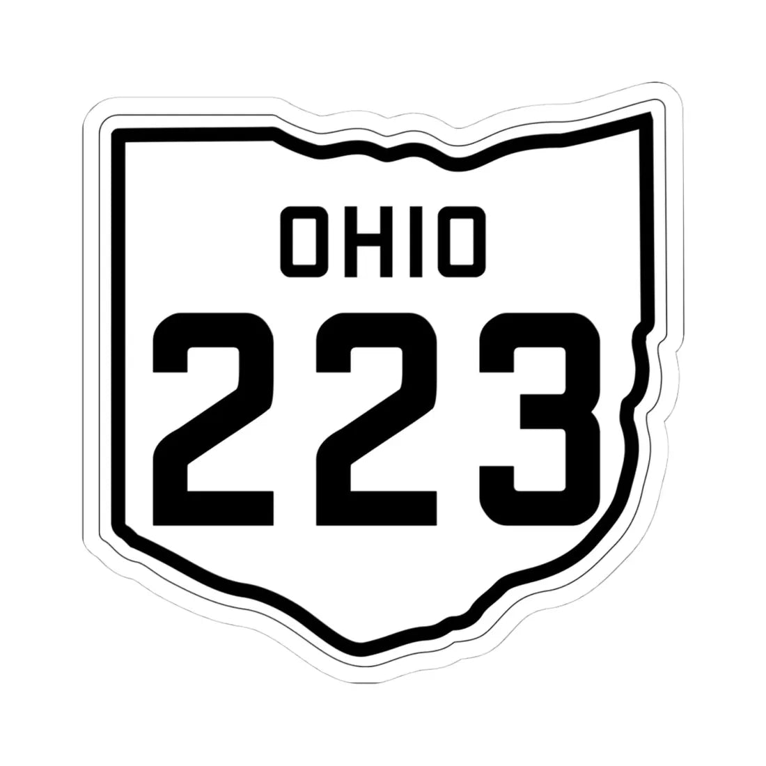 OH-223 1927 (Ohio) (Road Sign) STICKER Vinyl Kiss-Cut Decal 4 Inch White - The Sticker Space