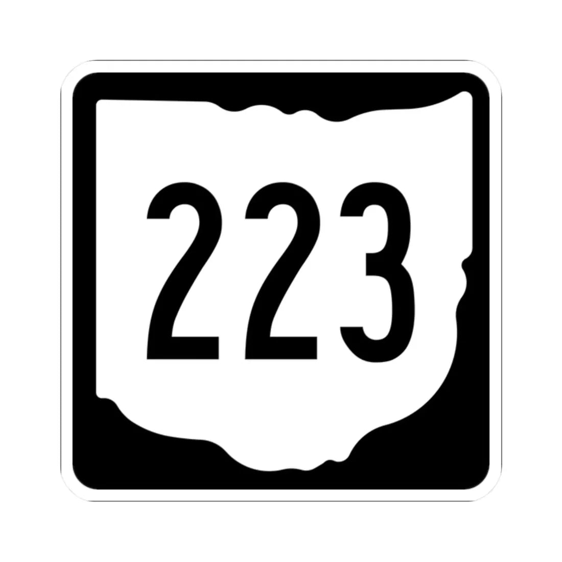 OH-223 1967 (Ohio) (Road Sign) STICKER Vinyl Kiss-Cut Decal 2 Inch White - The Sticker Space
