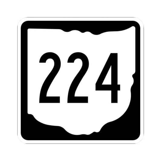 OH-224 1967 (Ohio) (Road Sign) STICKER Vinyl Kiss-Cut Decal 2 Inch White - The Sticker Space