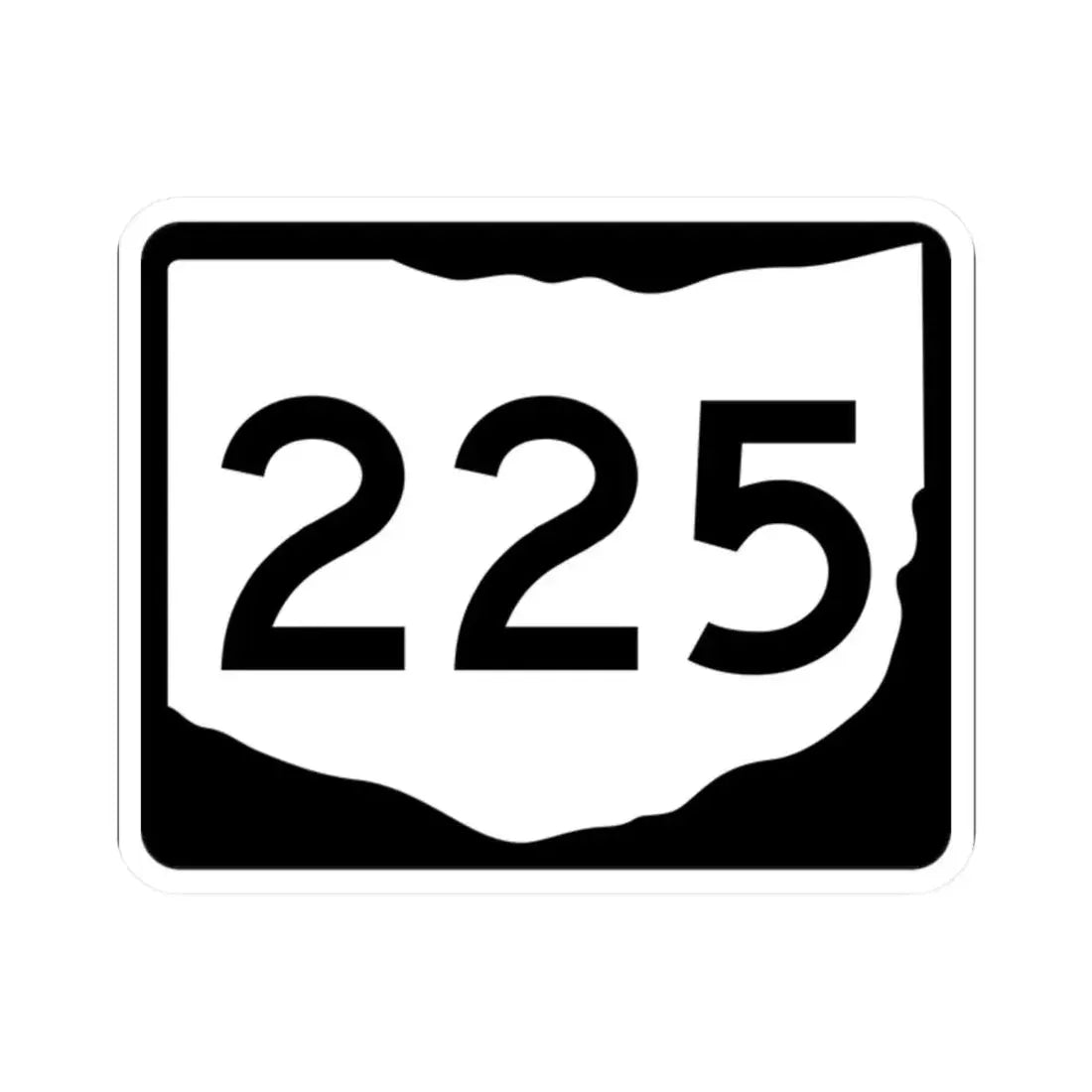 OH-225 (Ohio) (Road Sign) STICKER Vinyl Kiss-Cut Decal 2 Inch White - The Sticker Space
