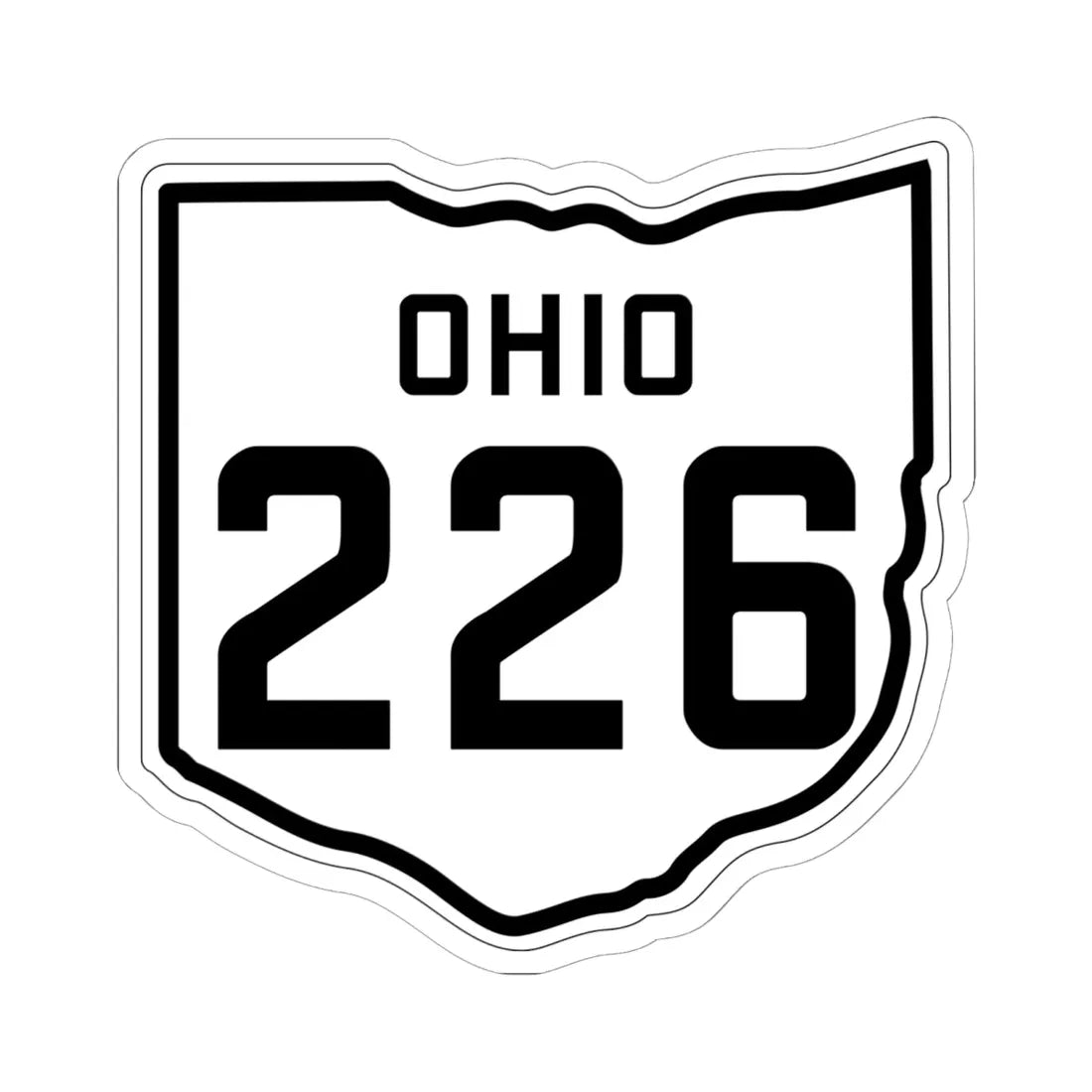 OH-226 1927 (Ohio) (Road Sign) STICKER Vinyl Kiss-Cut Decal 6 Inch White - The Sticker Space
