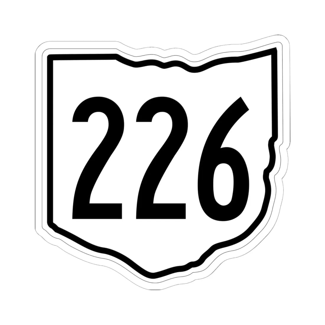 OH-226 1960 (Ohio) (Road Sign) STICKER Vinyl Kiss-Cut Decal 6 Inch White - The Sticker Space