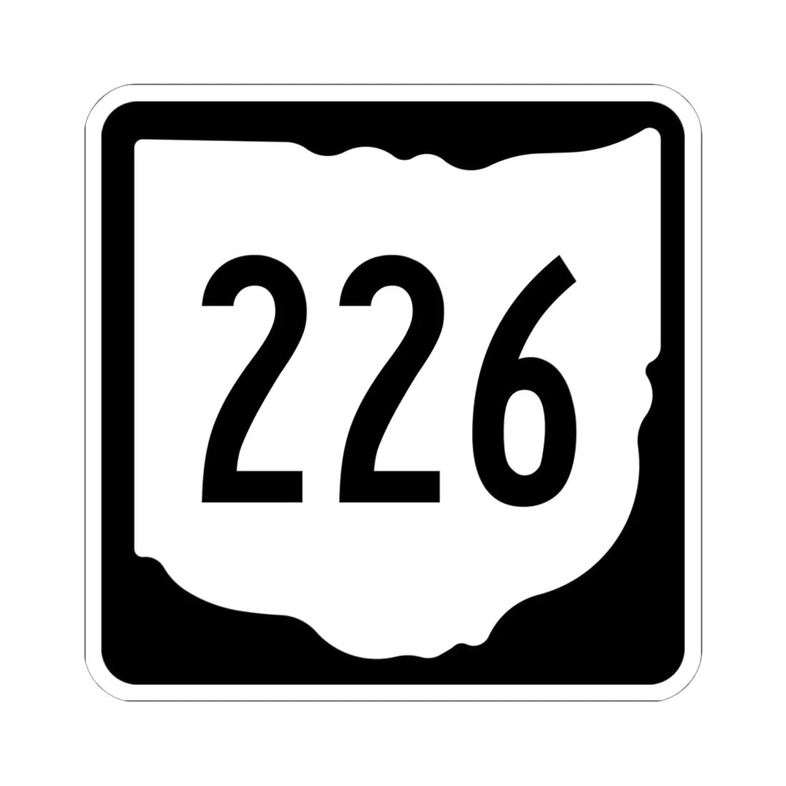 OH-226 1967 (Ohio) (Road Sign) STICKER Vinyl Kiss-Cut Decal 6 Inch White - The Sticker Space