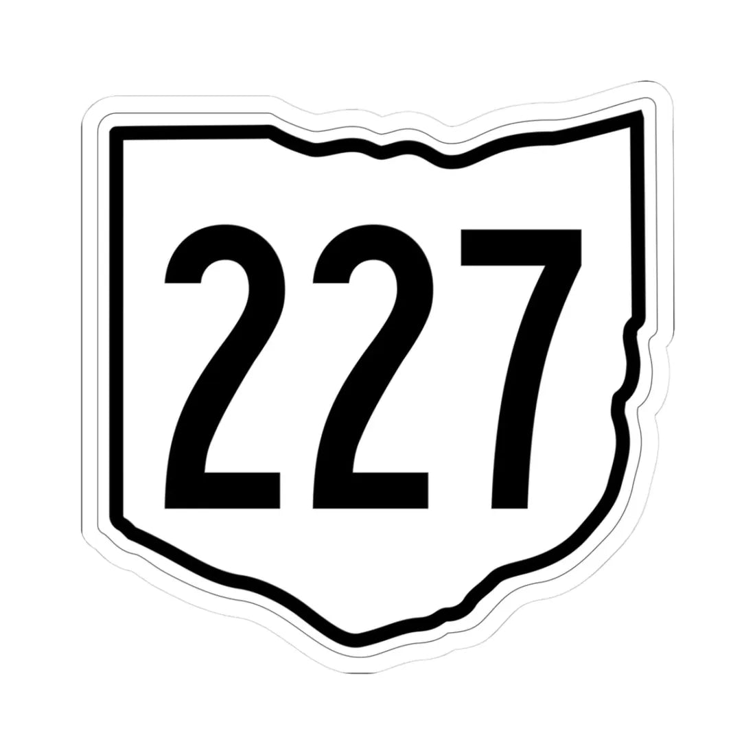 OH-227 1960 (Ohio) (Road Sign) STICKER Vinyl Kiss-Cut Decal 3 Inch White - The Sticker Space