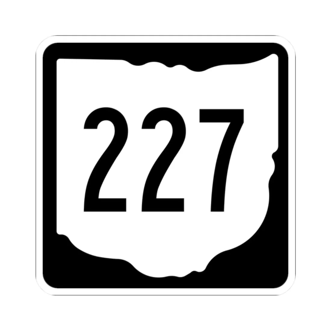 OH-227 1967 (Ohio) (Road Sign) STICKER Vinyl Kiss-Cut Decal 2 Inch White - The Sticker Space