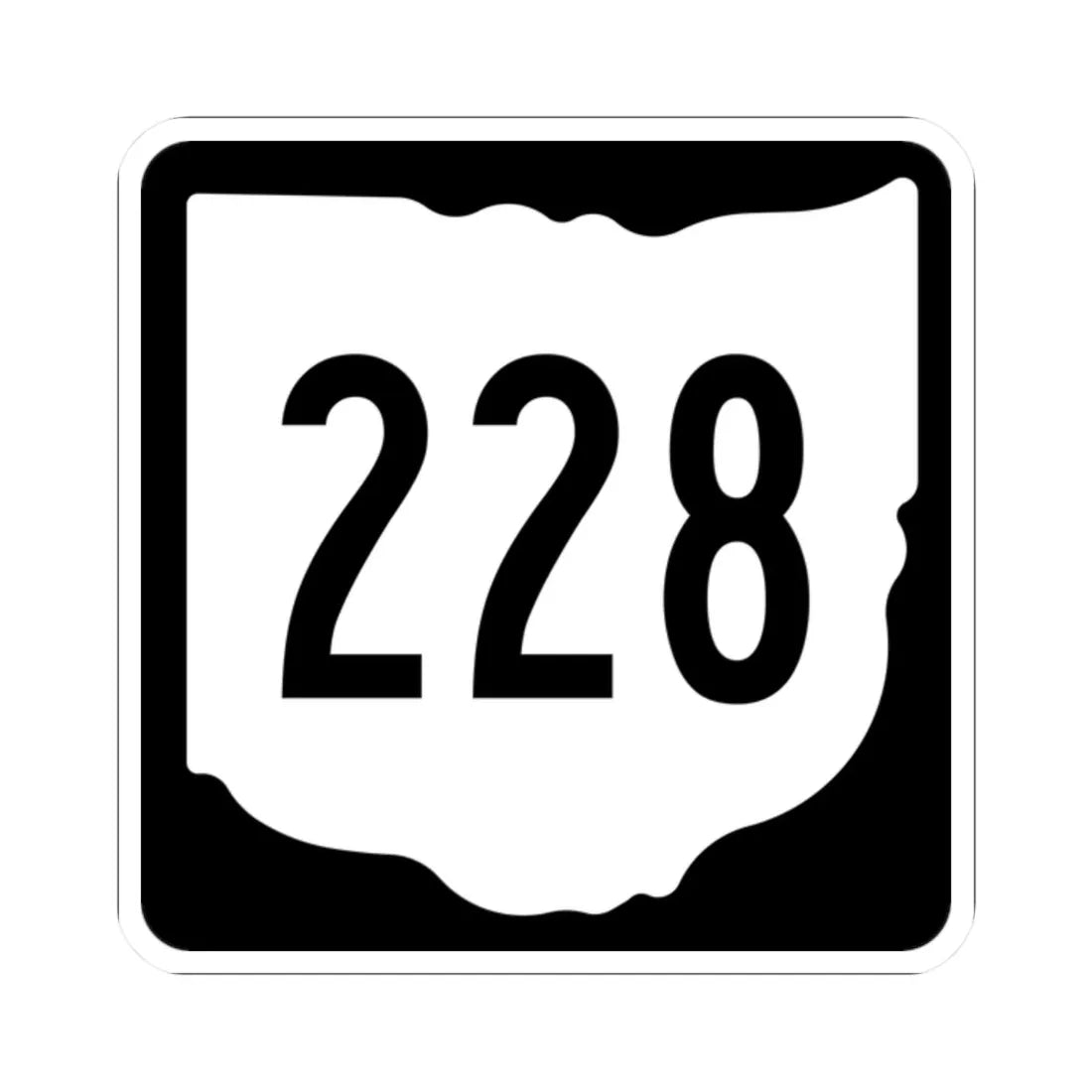 OH-228 1967 (Ohio) (Road Sign) STICKER Vinyl Kiss-Cut Decal 2 Inch White - The Sticker Space