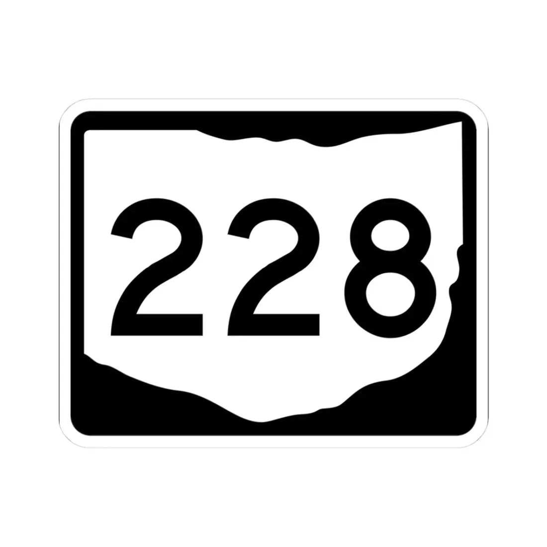 OH-228 (Ohio) (Road Sign) STICKER Vinyl Kiss-Cut Decal 3 Inch White - The Sticker Space