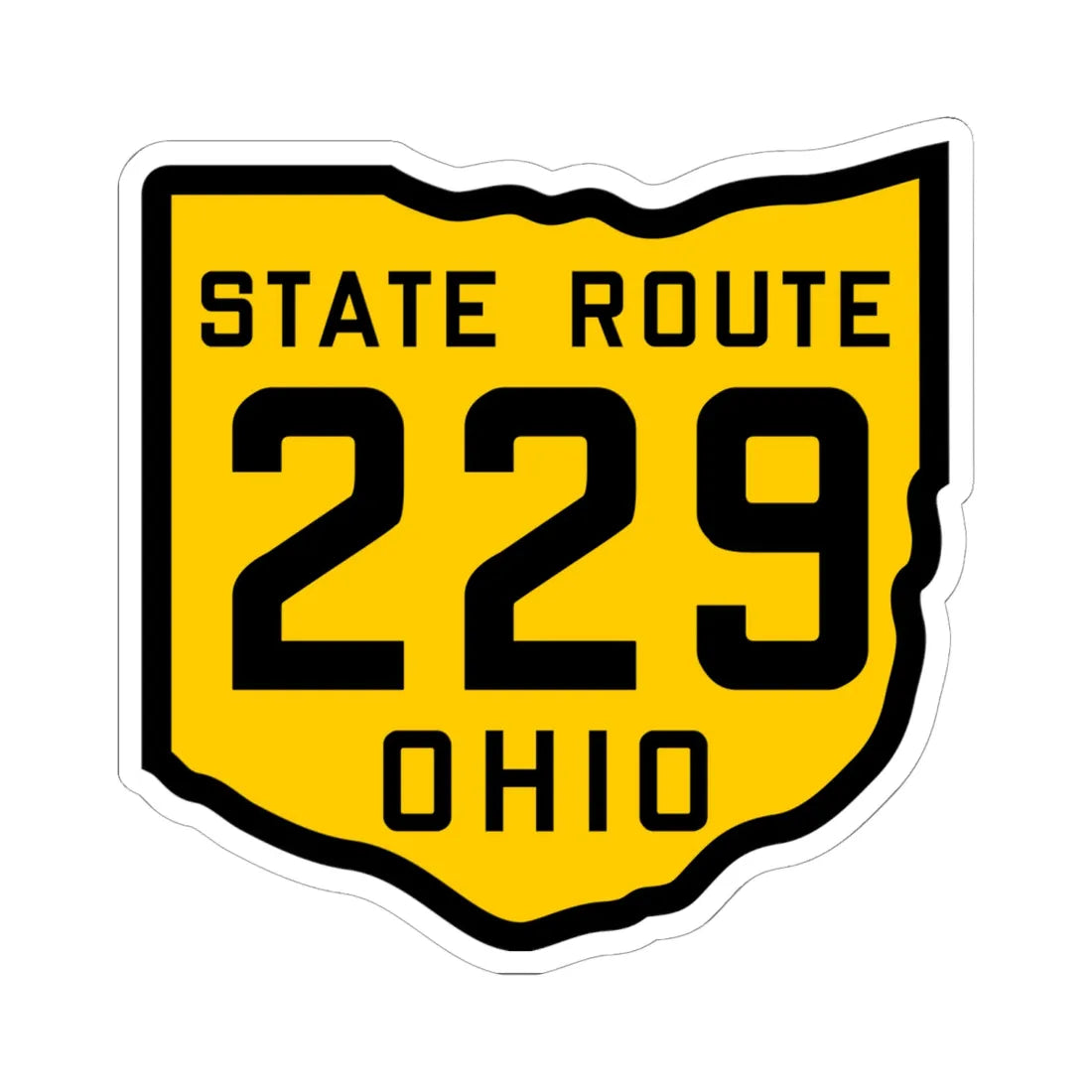 OH-229 1920 (Ohio) (Road Sign) STICKER Vinyl Kiss-Cut Decal 6 Inch White - The Sticker Space