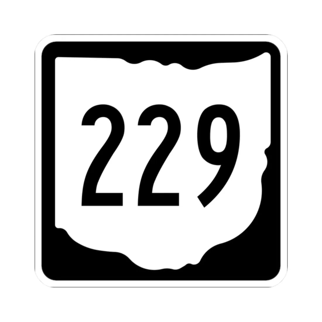 OH-229 1967 (Ohio) (Road Sign) STICKER Vinyl Kiss-Cut Decal 2 Inch White - The Sticker Space