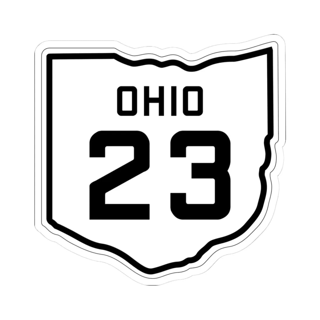 OH-23 1927 (Ohio) (Road Sign) STICKER Vinyl Kiss-Cut Decal 3 Inch White - The Sticker Space