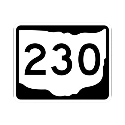 OH-230 (Ohio) (Road Sign) STICKER Vinyl Kiss-Cut Decal 2 Inch White - The Sticker Space