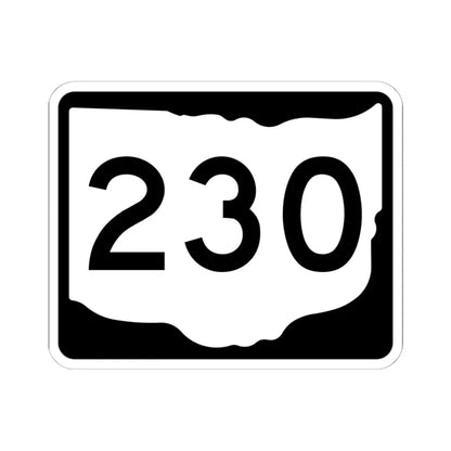 OH-230 (Ohio) (Road Sign) STICKER Vinyl Kiss-Cut Decal 6 Inch White - The Sticker Space