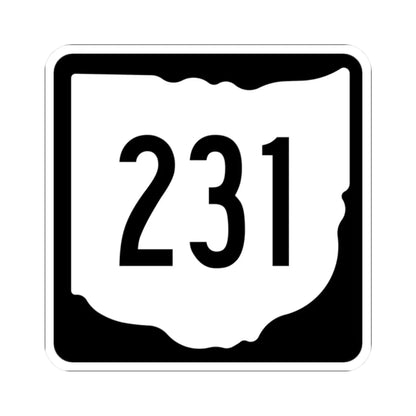 OH-231 1967 (Ohio) (Road Sign) STICKER Vinyl Kiss-Cut Decal 2 Inch White - The Sticker Space