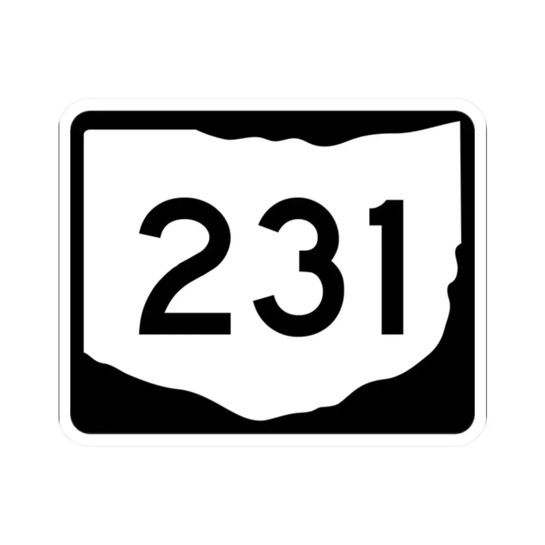 OH-231 (Ohio) (Road Sign) STICKER Vinyl Kiss-Cut Decal 2 Inch White - The Sticker Space