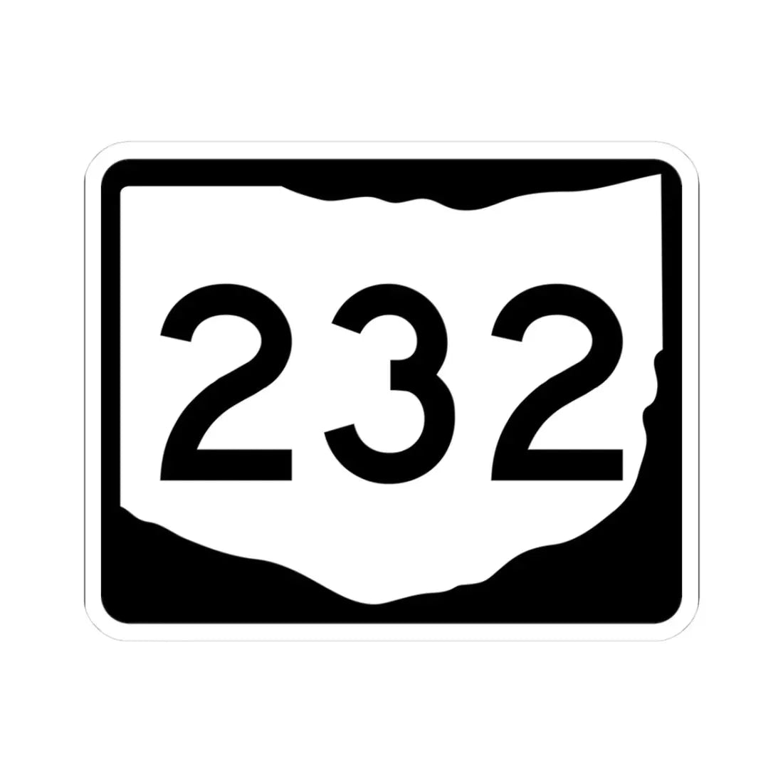 OH-232 (Ohio) (Road Sign) STICKER Vinyl Kiss-Cut Decal 3 Inch White - The Sticker Space