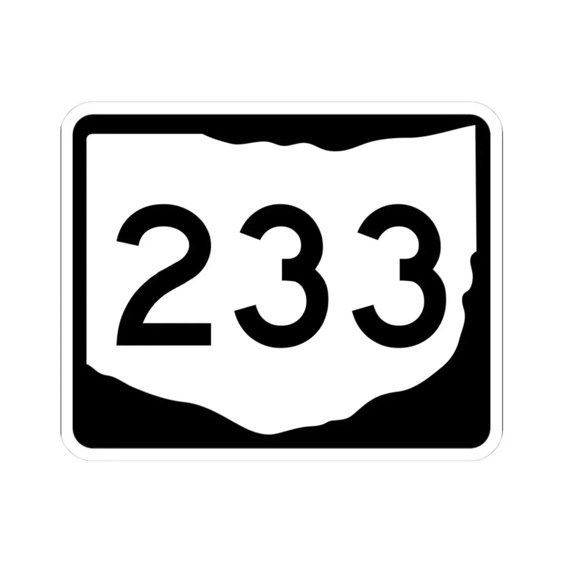 OH-233 (Ohio) (Road Sign) STICKER Vinyl Kiss-Cut Decal 3 Inch White - The Sticker Space