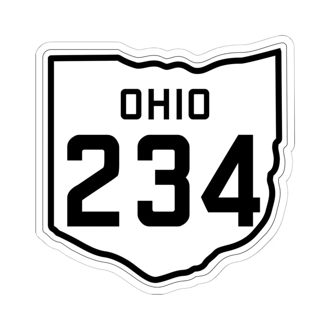 OH-234 1927 (Ohio) (Road Sign) STICKER Vinyl Kiss-Cut Decal 6 Inch White - The Sticker Space